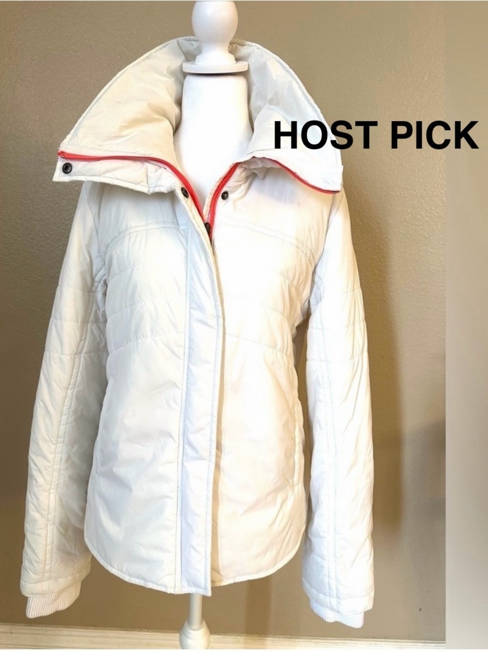 Roxy White Puffer Jacket Quilted with Detachable Hood